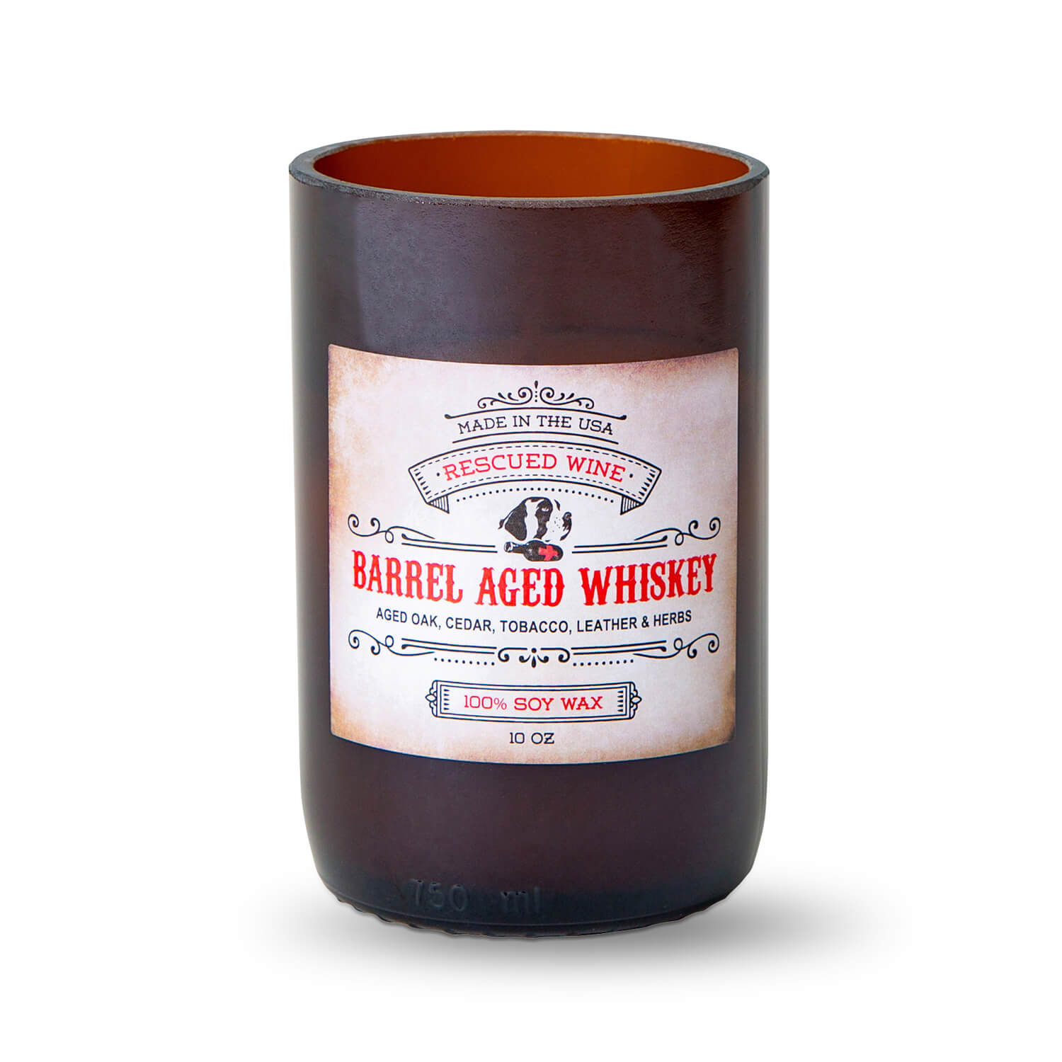 RESCUED WINE CANDLES - Artisanal Soy Barrel Aged Whiskey Candle