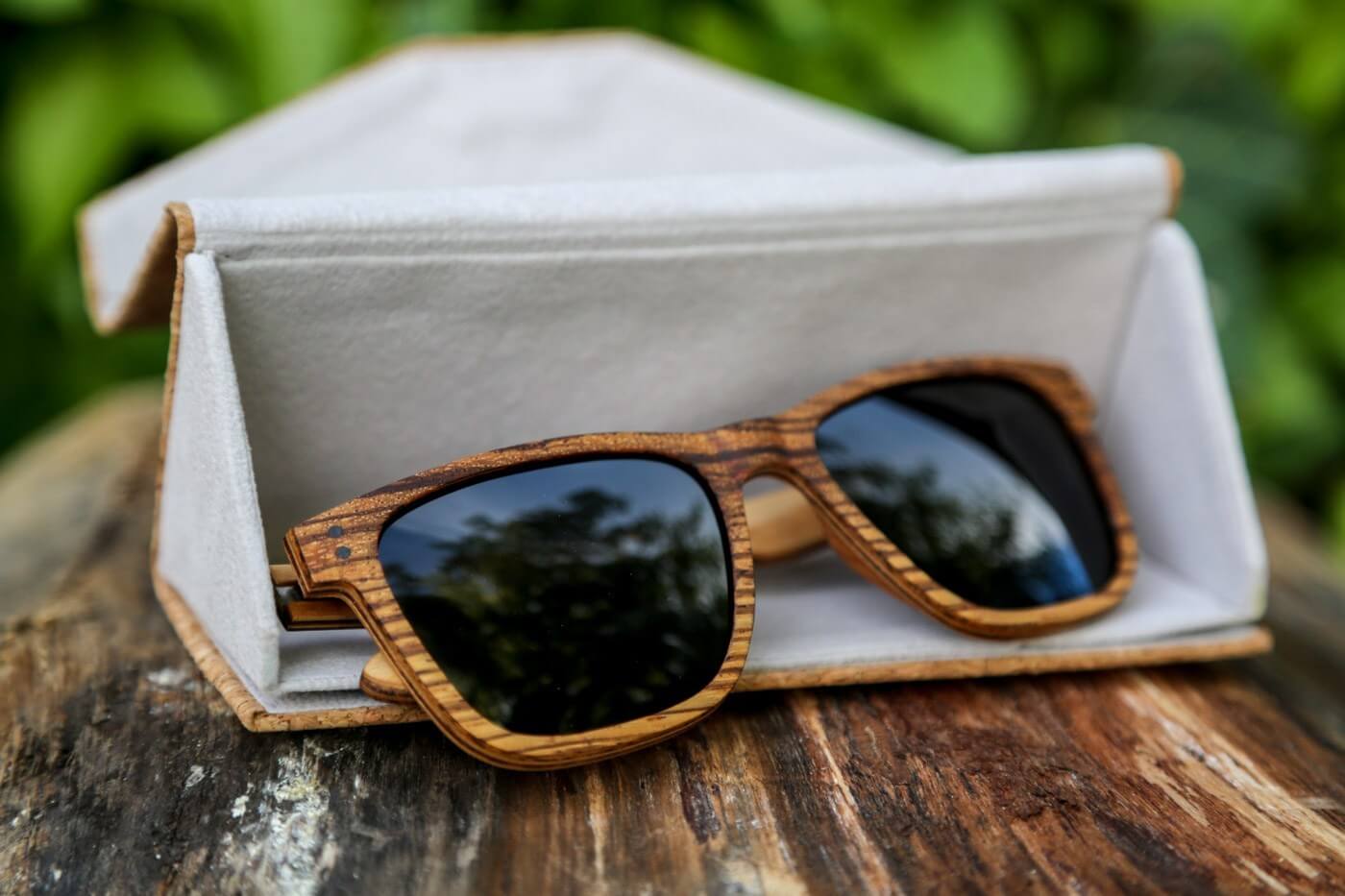 Zebra Wooden Sunglasses locally made in Lake Tahoe - Tahoe Timber